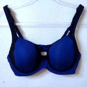 Soma Allura Jolie Bra 36C  Blue Black Lace